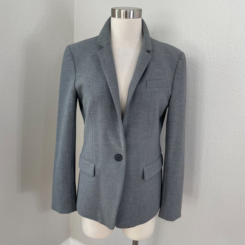 J Crew Regent Blazer Womens 8 Gray Single Button Jacket‎ Office Work